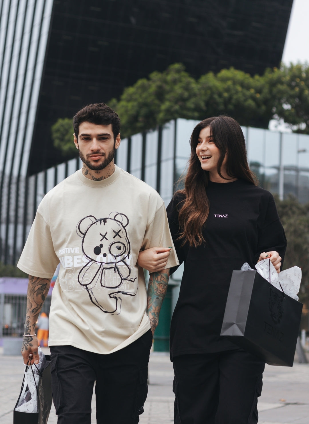 Polo Oversize - Positive Vibes Beige