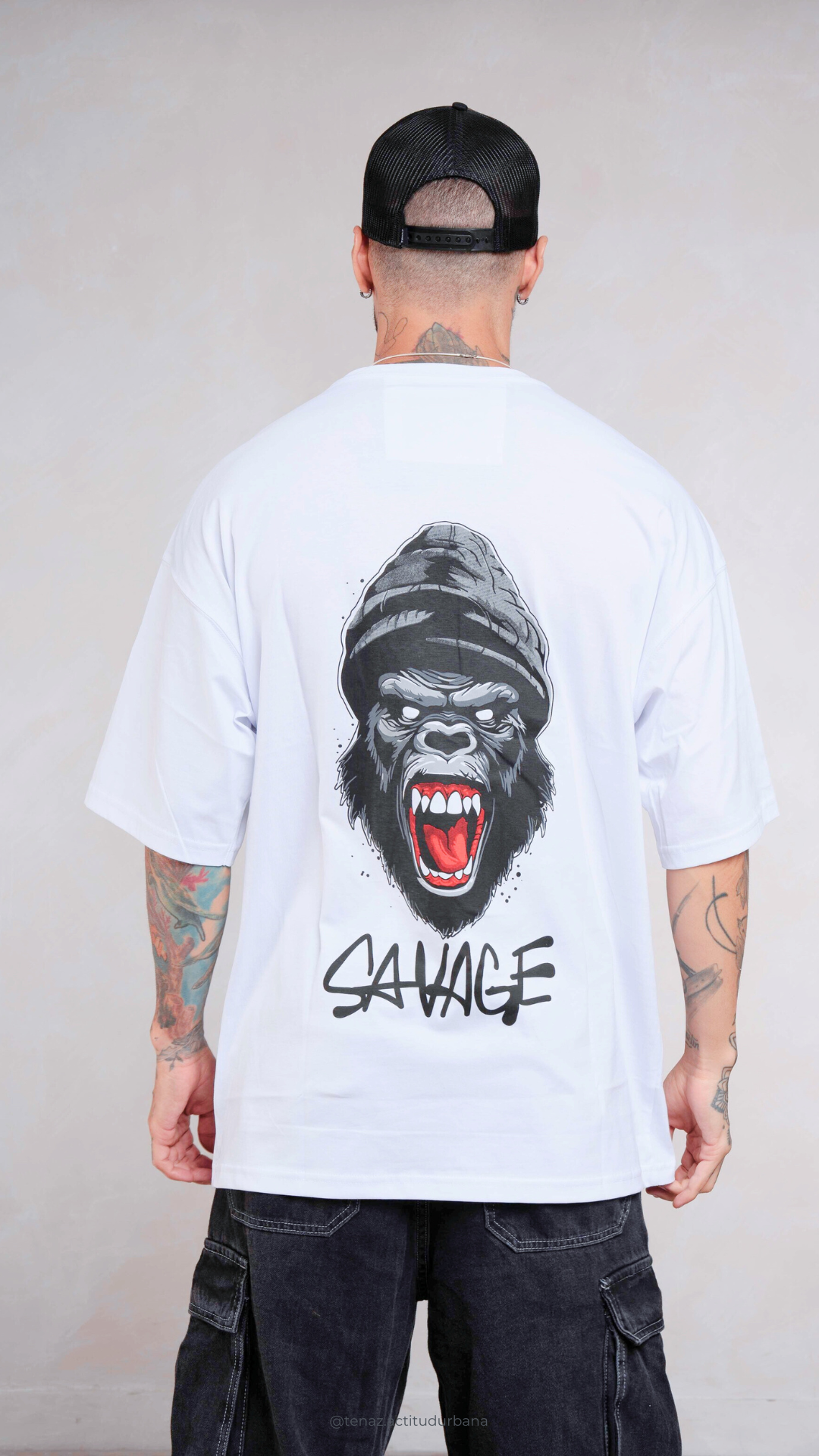 Polo oversize - Monkey Savage Blanco