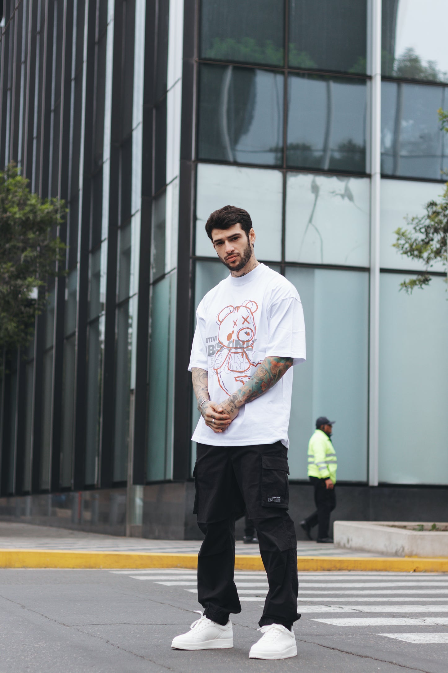 Polo Oversize - Positive Vibes Blanco