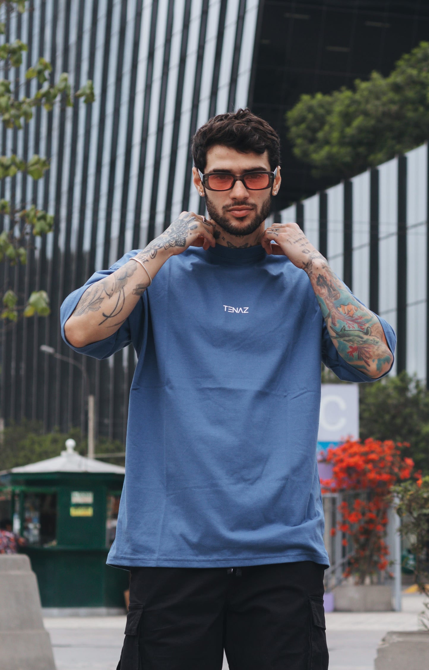 Polo Oversize - Gratitud Azul