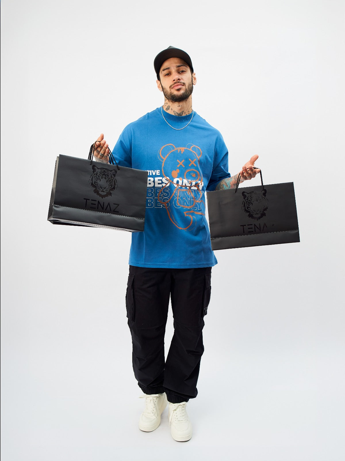 Polo Oversize - Positive Vibes Azul