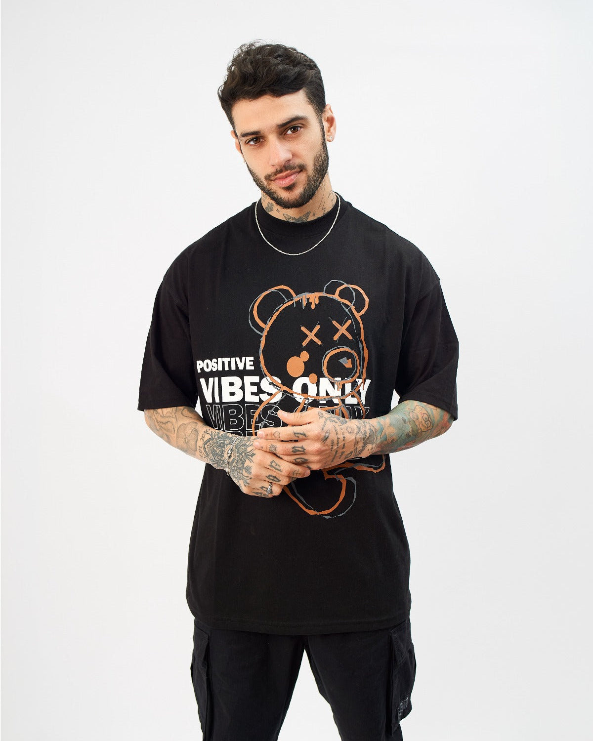 Polo Oversize - Positive Vibes Negro