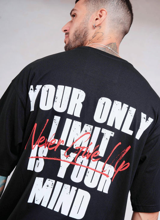 Polo oversize - Never Give Up Black
