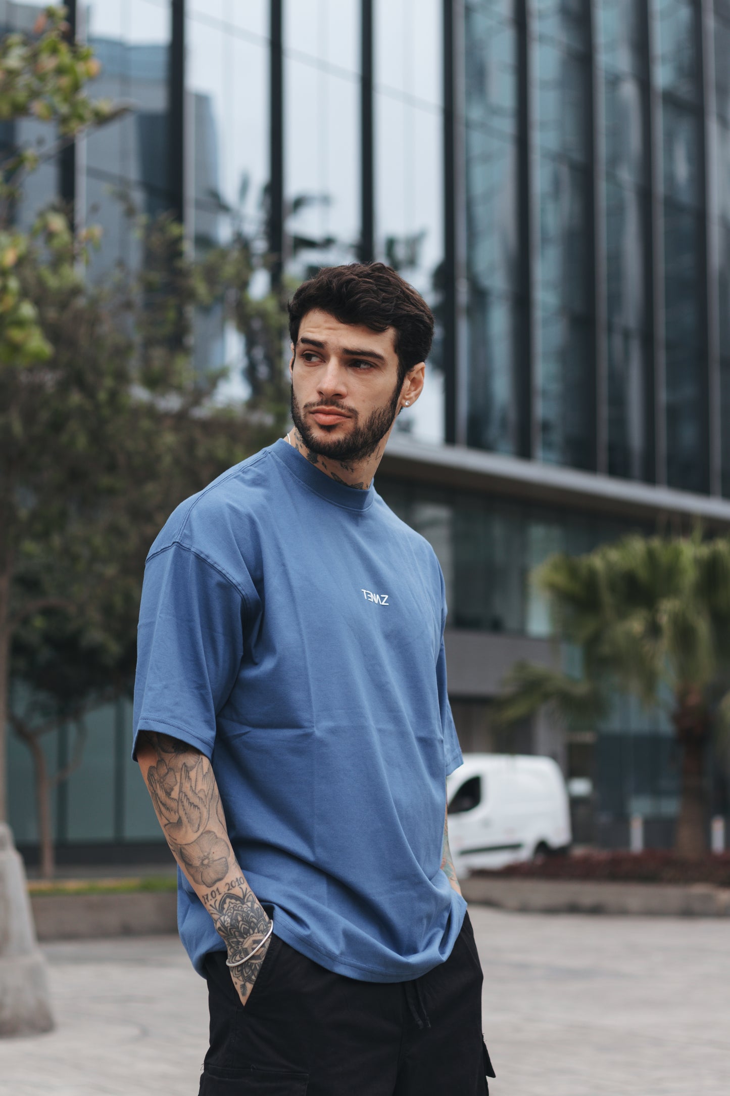 Polo Oversize - Gratitud Azul