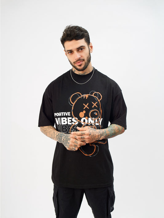 Polo Oversize - Positive Vibes Negro